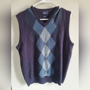 Dockers Men's Navy Argyle V-Neck Sweater Vest
